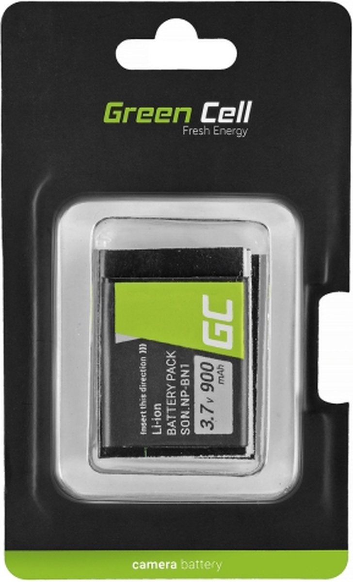 GREEN CELL Batterij NP-BN1 Sony Cyber-Shot DSC-QX10 DSC-QX100 DSC-TF1 DSC-TX10 DSC-W530 DSC-W650 DSC-W800 3.7V 630mAh