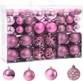 REA Kerstballen Set - Kunststof - Ø 6, 4 en 3 cm - Roze - 100 stuks