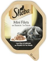 Sheba Mini Filets in Saus Katten Natvoer - Kip & Kalkoen - 22 x 85 gram