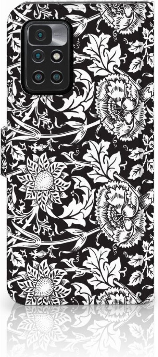 Xiaomi Redmi 10 Hoesje Black Flowers