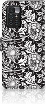 Coque pour téléphone portable Xiaomi Redmi 10 | Coque de protection Redmi Note 11 4G Fleurs noires