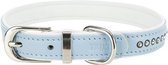 Trixie halsband hond active comfort met strass steen leer lichtblauw (27-33X1,5 CM)