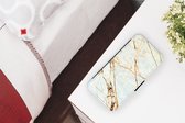 Bookcase Geschikt voor iPhone 11 telefoonhoesje - Marmer print - Goud - Luxe - Met vakjes - Wallet case met magneetsluiting - Verjaardag cadeau tiener