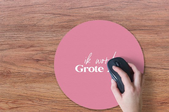 Muismat rond 40x40 cm - Mousepad Grote zus - Zussen - Ik word Grote zus - Quotes - Spreuken - Ronde muismatten