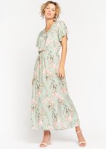 LOLALIZA Maxi jurk met tropische print - Licht Groen - Maat 44