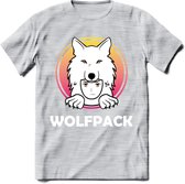 Saitama T-Shirt | Wolfpack Crypto ethereum Heren / Dames | bitcoin munt cadeau - Licht Grijs - Gemaleerd - L
