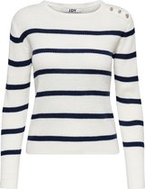 Jacqueline de Yong Trui Jdydulu L/s Stripe Pullover Knt 15247504 Antique White Dames Maat - M