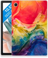 Silicone Tablet Hoes Samsung Galaxy Tab A8 2021 Cover Watercolor Dark met doorzichte zijkanten