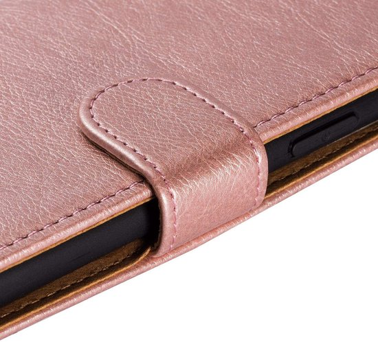 Étui pour téléphone Samsung Galaxy S21 Plus - Bookcase - Espace pour 3 cartes - Similicuir - SAFRANT1 - Or rose