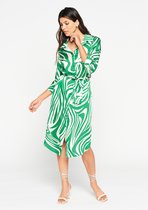 LOLALIZA Maxihemdjurk met zebraprint - Groen - Maat 44