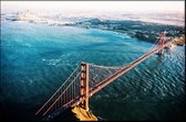 Walljar - Luchtfoto Golden Gate Bridge - Muurdecoratie - Canvas schilderij