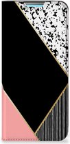Bookcase Hoesje Xiaomi Redmi 10 Smart Cover Black Pink Shapes