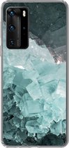 Geschikt voor Huawei P40 Pro hoesje - Natuursteen - Kristallen - Luxe - Siliconen Telefoonhoesje