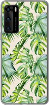 Telefoonhoesje Geschikt voor Huawei P40 hoesje - Bladeren - Patronen - Monstera - Siliconen Telefoonhoesje