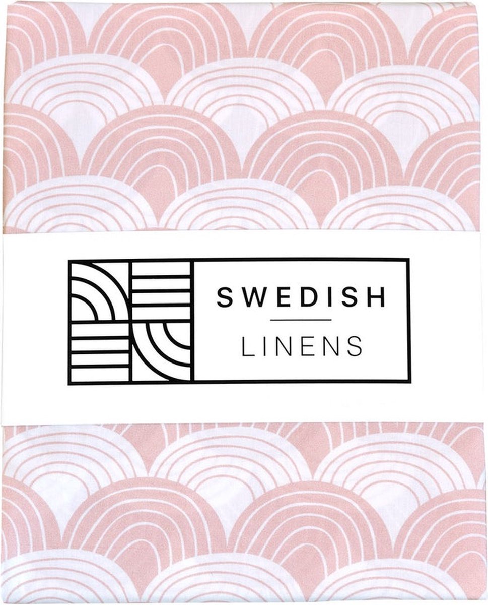 Swedish Linens - Kussensloop Rainbows (60x70 cm) - Kussensloop - Nudy Pink