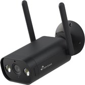 Nivian NVS-IPC-02B-L Full HD 3MP zwarte WiFi bullet voor buiten met IR nachtzicht, wit licht, microSD en 2-weg audio op Tuya app - Beveiligingscamera IP camera bewakingscamera came