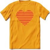 Valentijn Hart T-Shirt | Grappig Valentijnsdag Cadeautje voor Hem en Haar | Dames - Heren - Unisex | Kleding Cadeau | - Geel - XXL