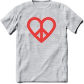 Valentijn Hart T-Shirt | Grappig Valentijnsdag Cadeautje voor Hem en Haar | Dames - Heren - Unisex | Kleding Cadeau | - Licht Grijs - Gemaleerd - 3XL