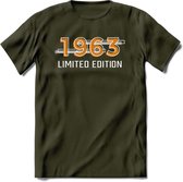 1963 Limited Edition T-Shirt | Goud - Zilver | Grappig Verjaardag en Feest Cadeau Shirt | Dames - Heren - Unisex | Tshirt Kleding Kado | - Leger Groen - M