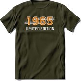 1965 Limited Edition T-Shirt | Goud - Zilver | Grappig Verjaardag en Feest Cadeau Shirt | Dames - Heren - Unisex | Tshirt Kleding Kado | - Leger Groen - M