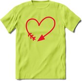 Valentijn Hart T-Shirt | Grappig Valentijnsdag Cadeautje voor Hem en Haar | Dames - Heren - Unisex | Kleding Cadeau | - Groen - L