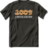 2009 Limited Edition Lines T-Shirt | Goud - Zilver | Grappig Verjaardag en Feest Cadeau Shirt | Dames - Heren - Unisex | Tshirt Kleding Kado | - Donker Grijs - 3XL