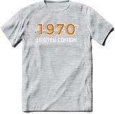 1970 Limited Edition T-Shirt | Goud - Zilver | Grappig Verjaardag en Feest Cadeau Shirt | Dames - Heren - Unisex | Tshirt Kleding Kado | - Licht Grijs - Gemaleerd - 3XL