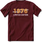 1976 Limited Edition T-Shirt | Goud - Zilver | Grappig Verjaardag en Feest Cadeau Shirt | Dames - Heren - Unisex | Tshirt Kleding Kado | - Burgundy - XL