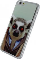 Apple iPhone 6s Hoesje - Xccess - Metal Plate Serie - Aluminium Backcover - Funny Lemur - Hoesje Geschikt Voor Apple iPhone 6s