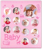 ZEP - Houten Baby Multi Fotolijst Baby Gallerie Pink voor foto formaat 12x8x8 14x14 - WG3PK