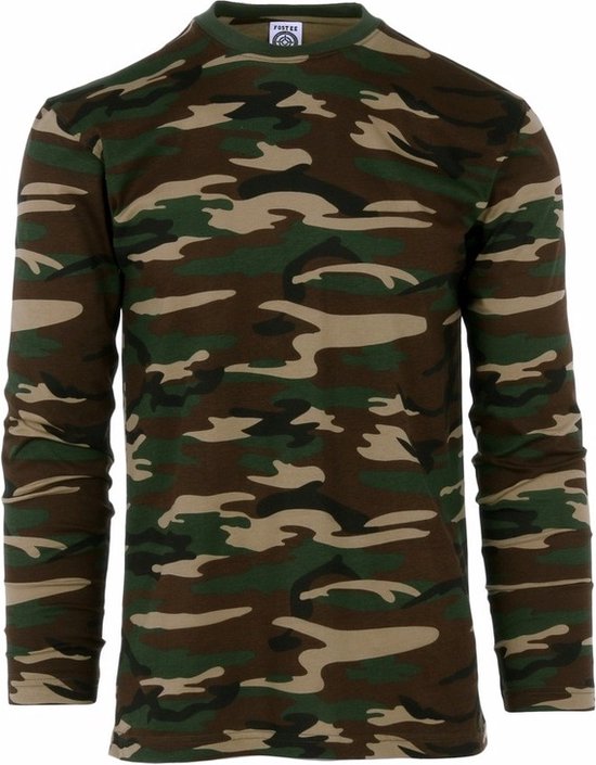 Camouflage shirt voor heren lange mouw S (48)
