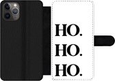 Bookcase Geschikt voor iPhone 11 Pro telefoonhoesje - Kerstman - Ho ho ho - Kerst - Quotes - Spreuken - Met vakjes - Wallet case met magneetsluiting