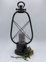 Windlicht lantaarn zwart 53 x 16 cm | 787010 | Home Sweet Home | Woonstijl Stoer & Industrieel