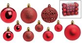 G. Wurm Kerstballen Kerstversiering - Ø3/4/6 cm - Set van 50 - Rood