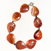 Ketting met gepolijste oranje Carneool schijfjes