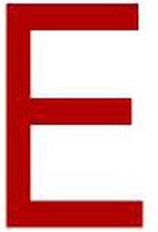 Mini picto 'E' wit/rood 14 x 19 mm 54stuks/vel
