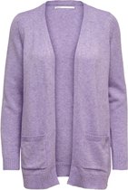 Only Vest Onllesly L/s Open Cardigan Knt Noos 15174274 Pastel Lilac/w. Melange Dames Maat - M