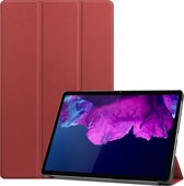 Lenovo Tab P11 Hoes Luxe Book Case Hoesje - Lenovo Tab P11 Hoes Cover (11 inch) - Donker Rood
