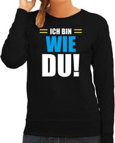 Apres ski trui Ich bin wie du zwart  dames - Wintersport sweater - Foute apres ski outfit/ kleding/ verkleedkleding L