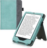 kwmobile flip cover voor e-reader - geschikt voor Amazon Kindle Paperwhite 11. Generation 2021 - Van imitatieleer en -suède - In mintgroen / donkergrijs