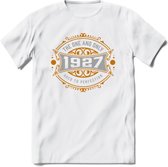 1927 The One And Only T-Shirt | Goud - Zilver | Grappig Verjaardag En Feest Cadeau | Dames - Heren | - Wit - XXL