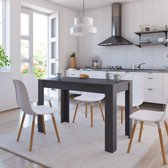 Decoways - Eettafel 120x60x76 cm spaanplaat hoogglans grijs