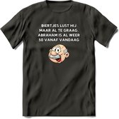 Biertjes lust hij maar al te graag T-Shirt | Grappig Abraham 50 Jaar Verjaardag Kleding Cadeau | Dames – Heren - Donker Grijs - S