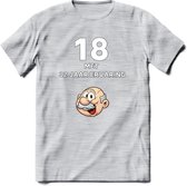 18 met 32 jaar ervaring T-Shirt | Grappig Abraham 50 Jaar Verjaardag Kleding Cadeau | Dames – Heren - Licht Grijs - Gemaleerd - XL