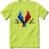 Lovebirds - Valentijn T-Shirt | Grappig Valentijnsdag Cadeautje voor Hem en Haar | Dames - Heren - Unisex | Kleding Cadeau | - Groen - L