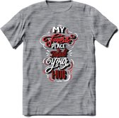 My Favorite Place Is You - Valentijn T-Shirt | Grappig Valentijnsdag Cadeautje voor Hem en Haar | Dames - Heren - Unisex | Kleding Cadeau | - Donker Grijs - Gemaleerd - M