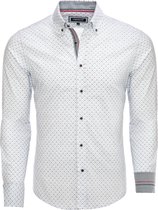 Wit Overhemd Met Ruit Motief Slim Fit Carisma 8480 - XXL