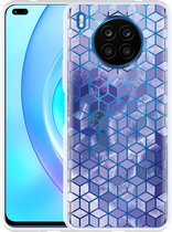Honor 50 Lite Hoesje Paars Hexagon Marmer - Designed by Cazy