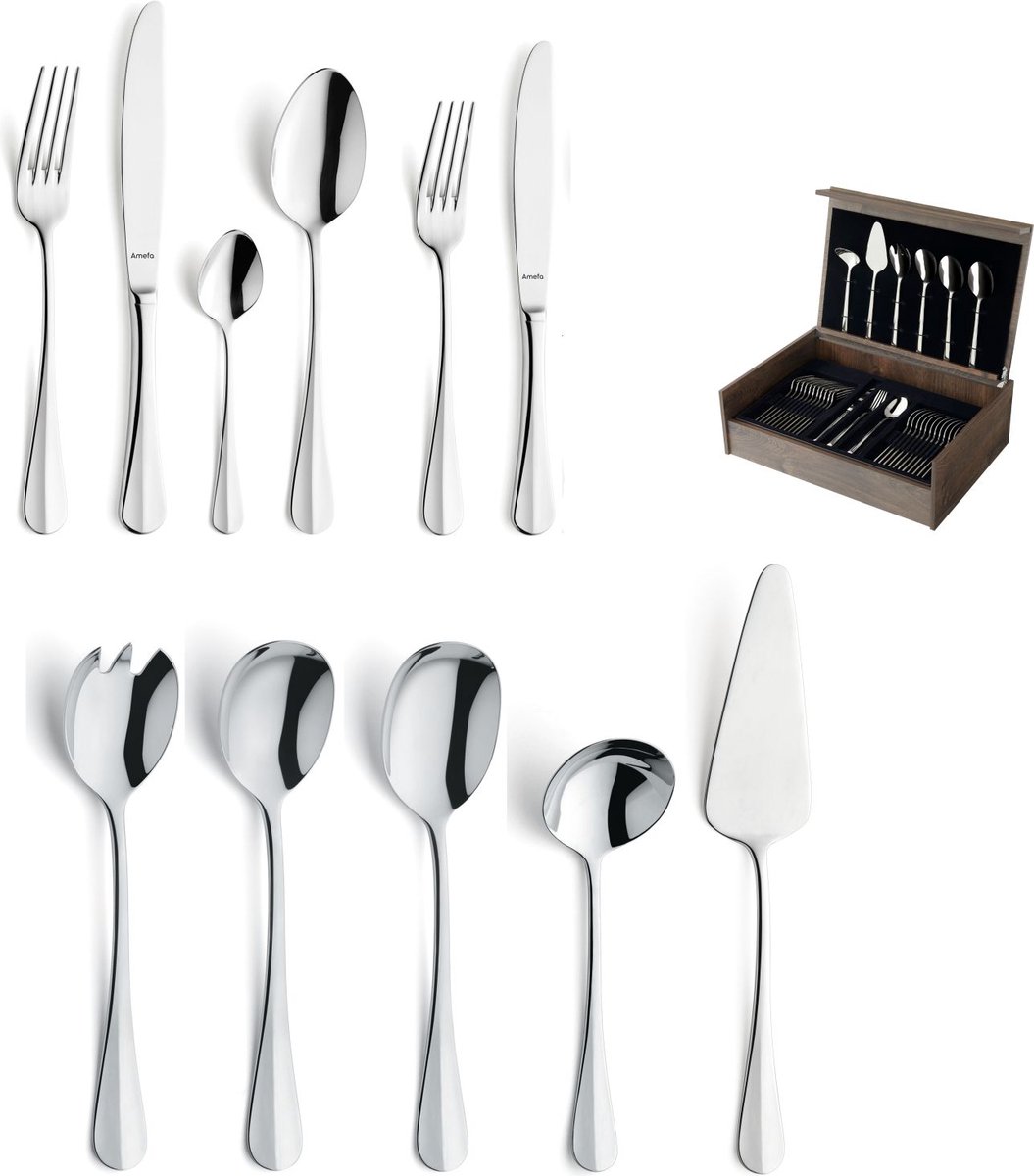 Amefa - Baguette 78-delige Bestekset 12 Personen - Zilver
