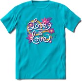 Love Is Love | Pride T-Shirt | Grappig LHBTIQ+ / LGBTQ / Gay / Homo / Lesbi Cadeau Shirt | Dames - Heren - Unisex | Tshirt Kleding Kado | - Blauw - XL